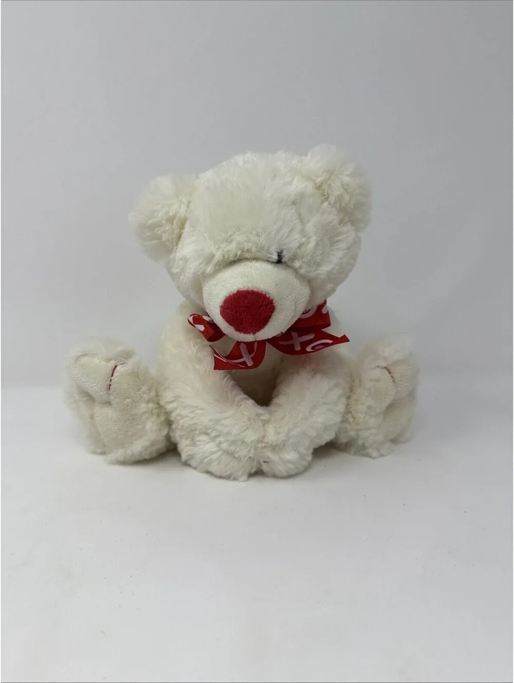 White Teddy Bear Plush Valentines
